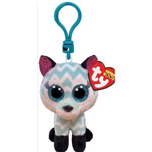 Bundle TY Atlas Fox beanie clip keychain and 4 pair socks